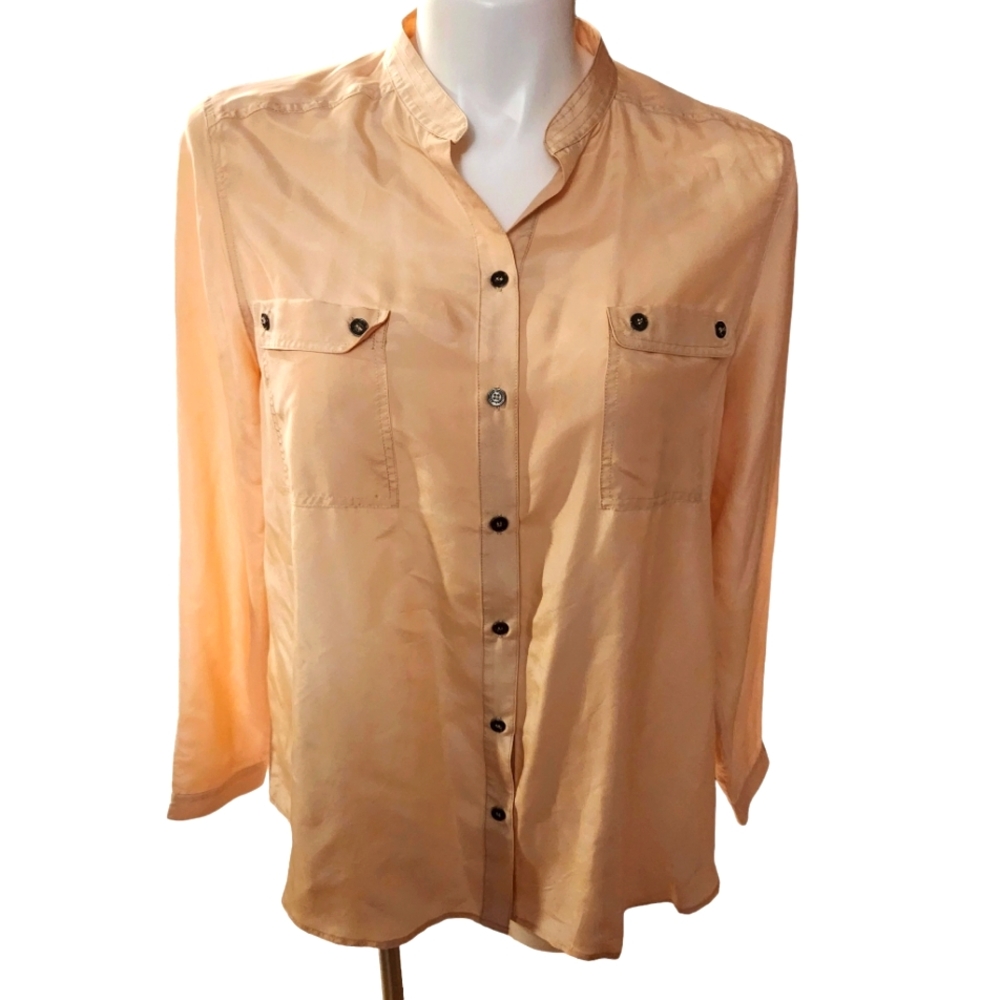Barbour Peach Button-Up Blouse